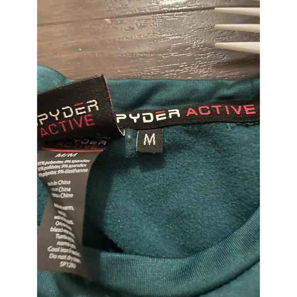 Spyder Active Shirt Sz M Long Sleeve Outdoors Layer Warm Teal Women’s Top - Picture 3 of 5